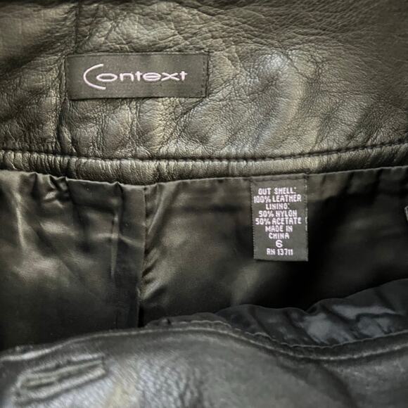 Context Black Leather Pants Flare Leg– Size 6 - Picture 4 of 5